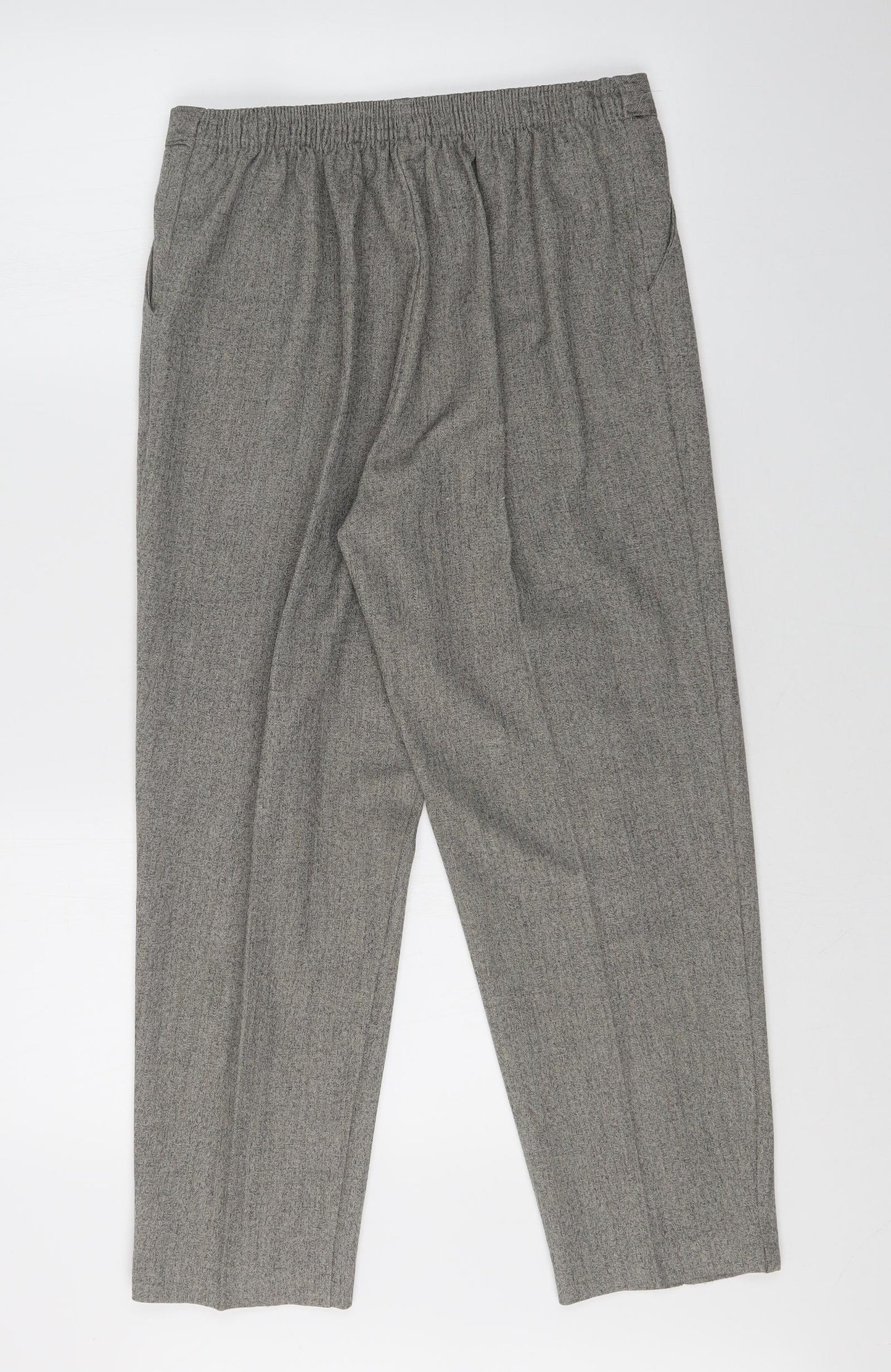Womens UK Size 14 Preworn Regular Fit Dress Pants Grey Trousers