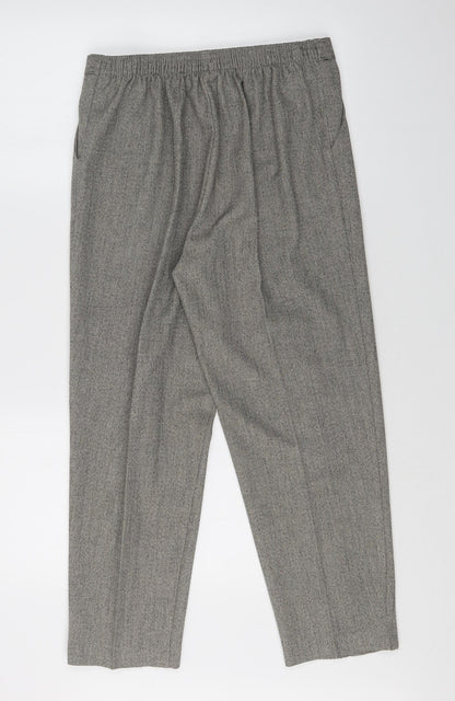 Womens UK Size 14 Preworn Regular Fit Dress Pants Grey Trousers