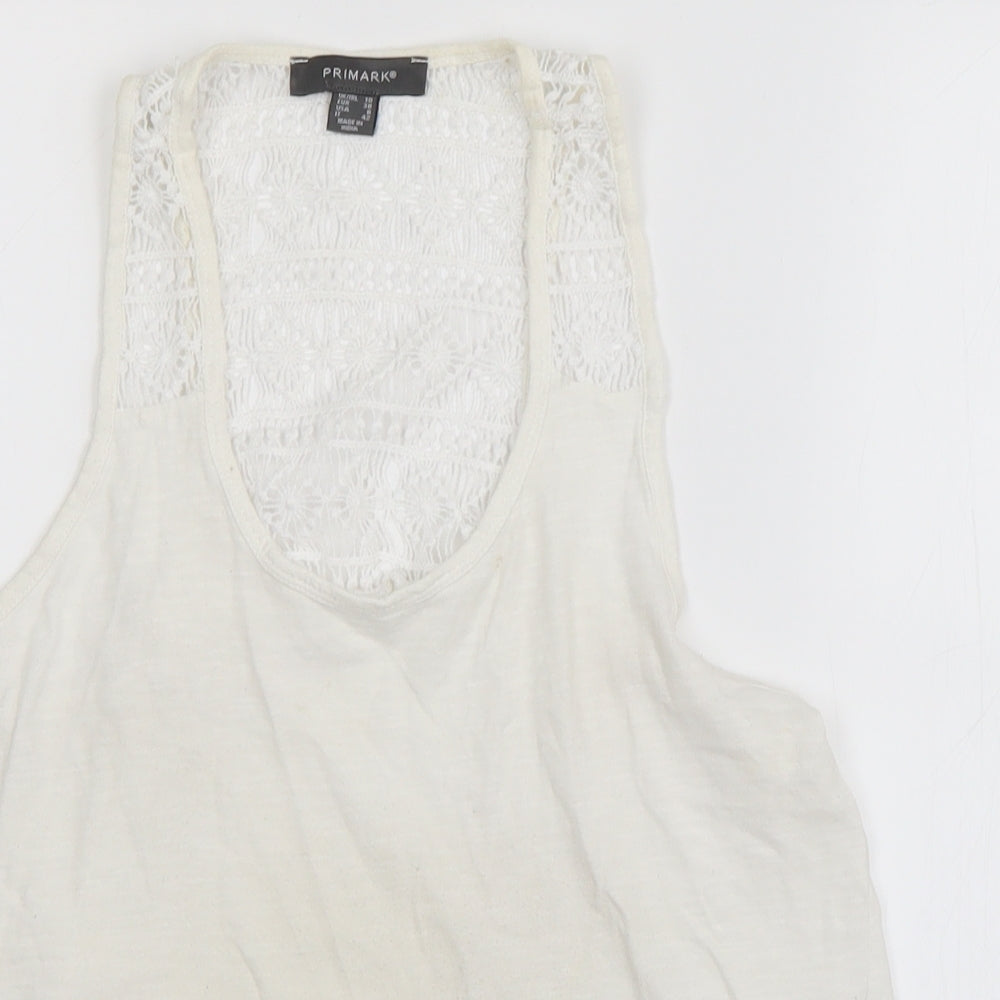 Primark Womens White   Basic Tank Size 10
