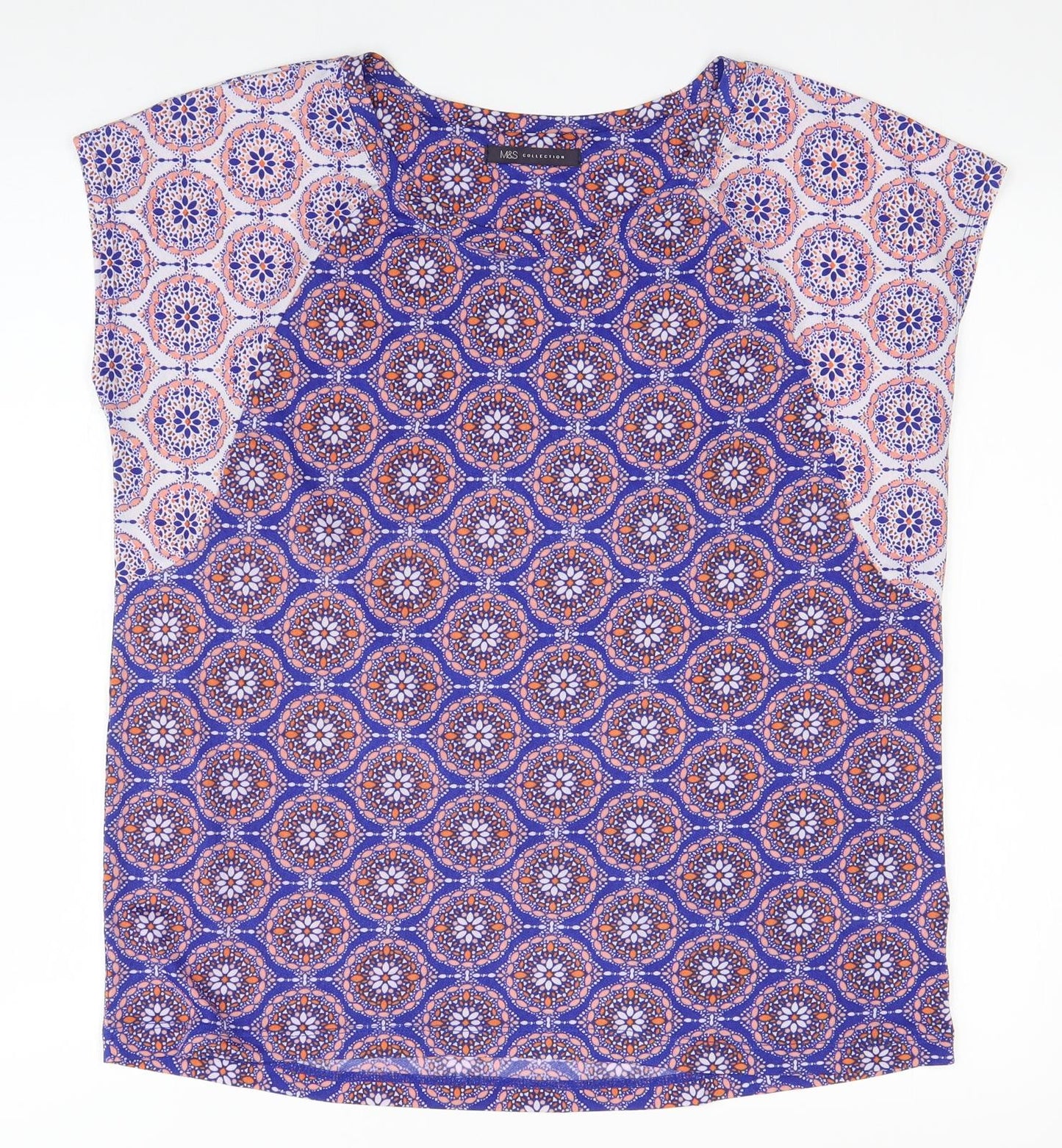 Womens UK Size 14 M&S Blue Basic T-Shirt