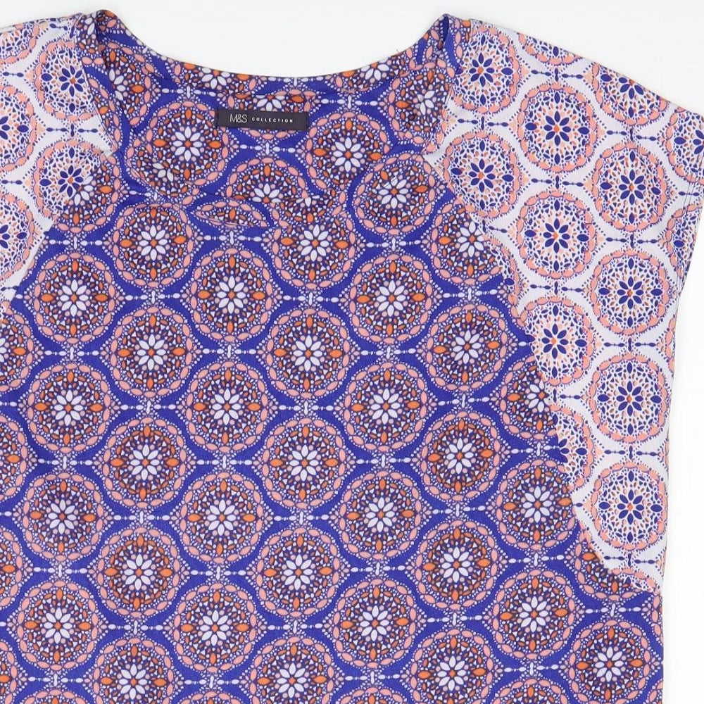 Womens UK Size 14 M&S Blue Basic T-Shirt
