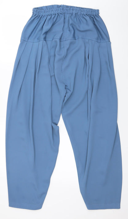Womens UK Size L Preworn Regular Fit Bloomer Blue Trousers