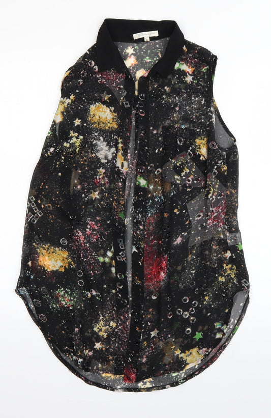 Glamorous Womens Black Geometric  Wrap Jumper Size 12