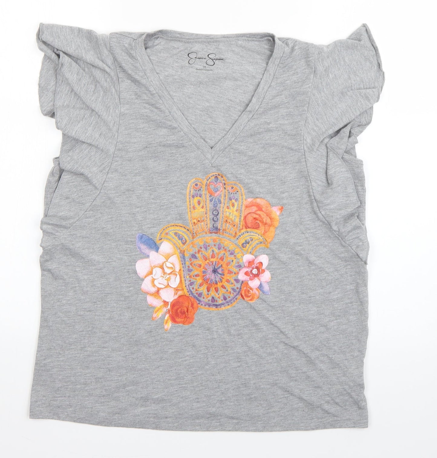 George Simonton Womens Grey   Basic T-Shirt Size M