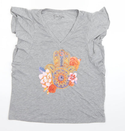 George Simonton Womens Grey   Basic T-Shirt Size M