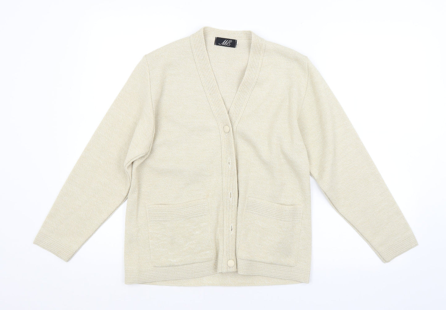 Womens UK Size S Preworn Beige Cardigan Jumper