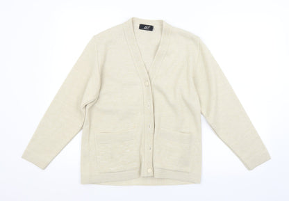 Womens UK Size S Preworn Beige Cardigan Jumper