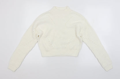Candy Womens White Striped  Pullover Jumper Size 12