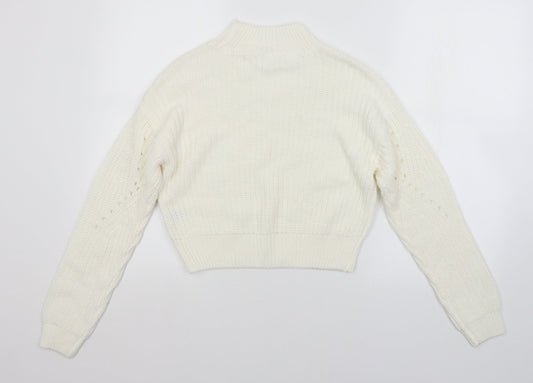 Candy Womens White Striped  Pullover Jumper Size 12