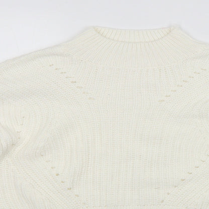 Candy Womens White Striped  Pullover Jumper Size 12