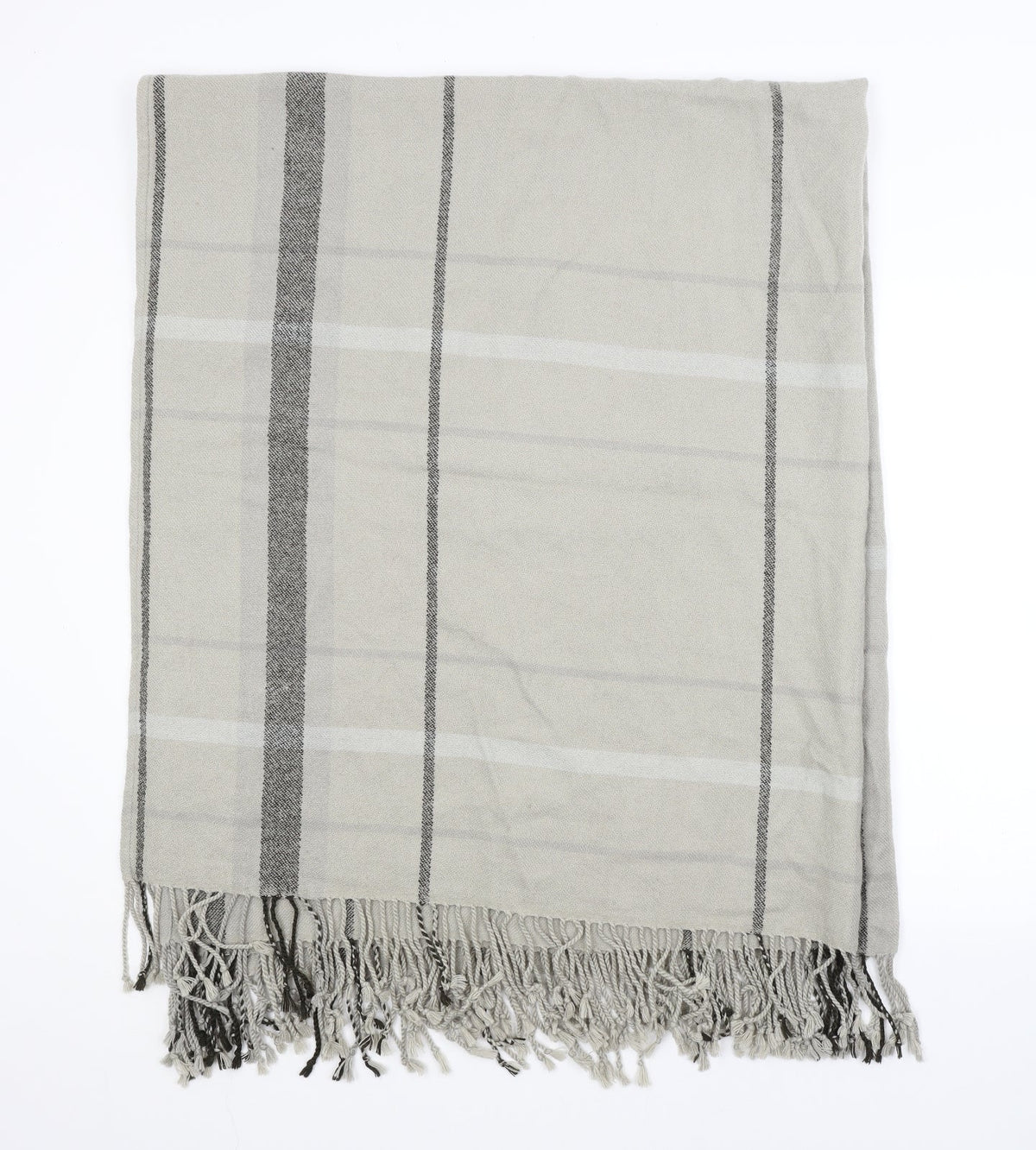 Preworn Unisex Grey Check   Shawl/Wrap