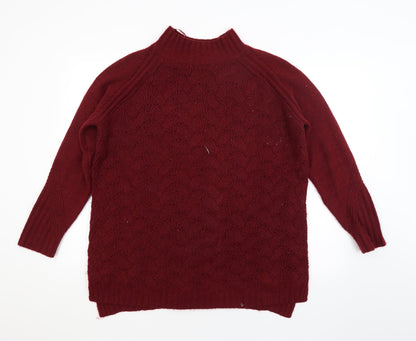 Womens UK Size L Papaya Red Pullover Jumper