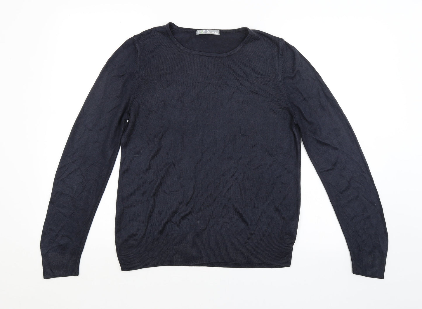 Womens UK Size 12 M&S Blue Pullover Jumper