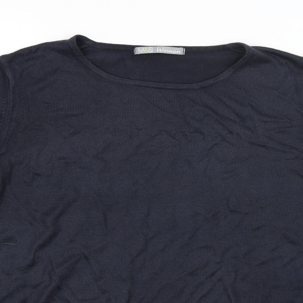 Womens UK Size 12 M&S Blue Pullover Jumper
