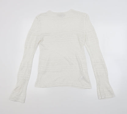Womens UK Size 10 NEXT White Pullover Jumper