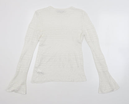 Womens UK Size 10 NEXT White Pullover Jumper