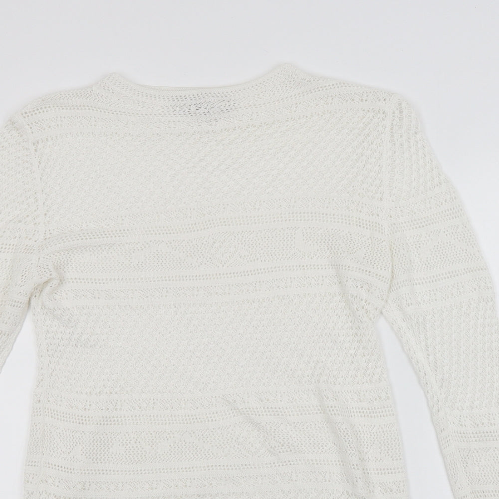 Womens UK Size 10 NEXT White Pullover Jumper