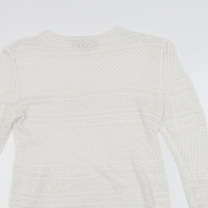 Womens UK Size 10 NEXT White Pullover Jumper