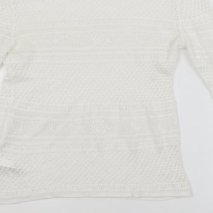 Womens UK Size 10 NEXT White Pullover Jumper