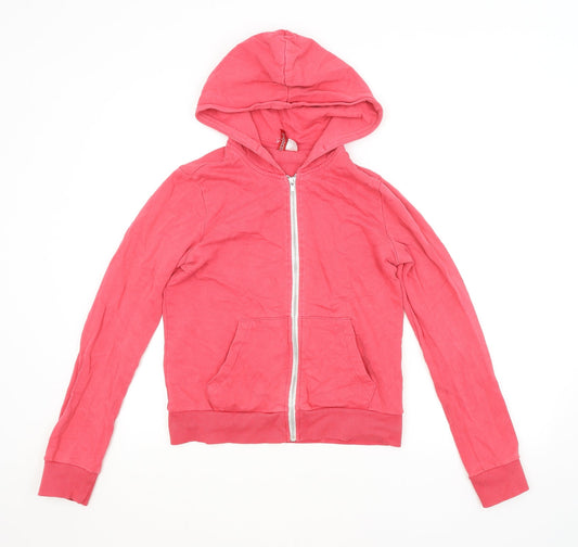 H&M Womens Pink   Full Zip Hoodie Size 10