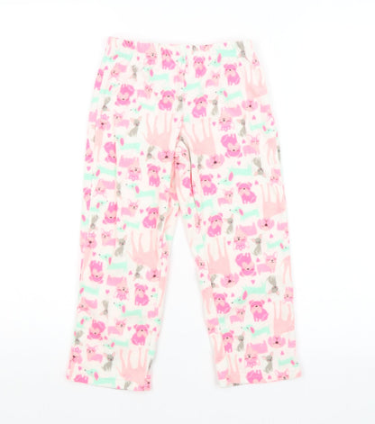 Preworn Girls Pink Animal Print   Pyjama Pants Size 5 Years