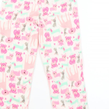 Preworn Girls Pink Animal Print   Pyjama Pants Size 5 Years