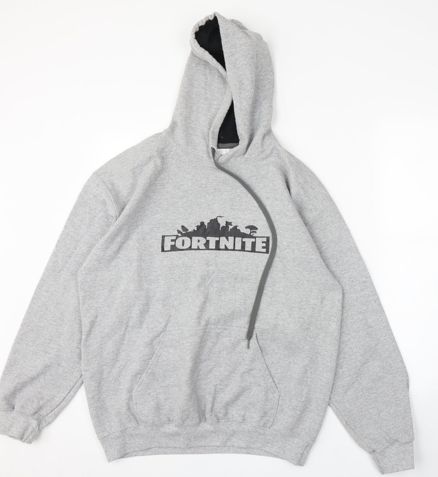 Mens UK Size M Gilden Grey Pullover Hoodie