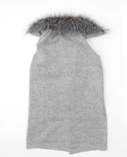 Primark Girls Grey   Wrap Jumper Size 8-9 Years