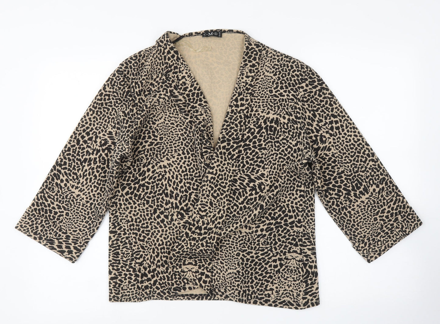 CMD Womens Multicoloured Animal Print  Wrap Jumper Size 16