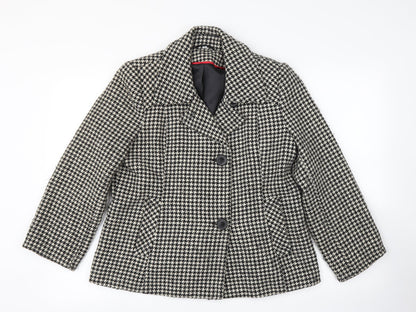 Klass Womens Multicoloured Houndstooth  Jacket Sport Coat Size 12