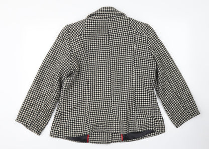 Klass Womens Multicoloured Houndstooth  Jacket Sport Coat Size 12