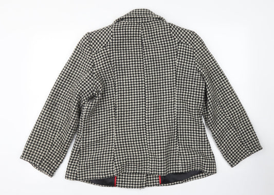 Klass Womens Multicoloured Houndstooth  Jacket Sport Coat Size 12