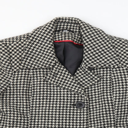 Klass Womens Multicoloured Houndstooth  Jacket Sport Coat Size 12