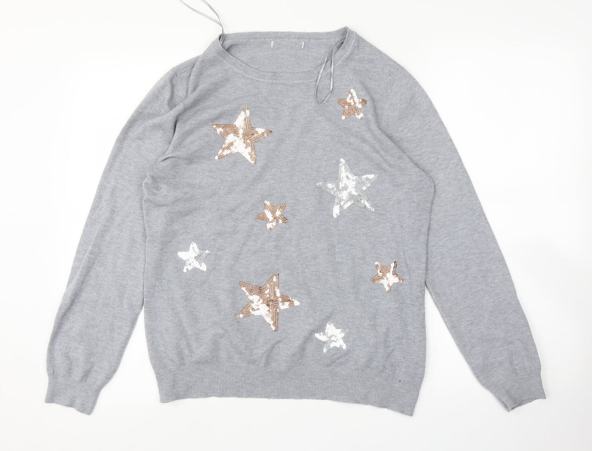 Peacocks Womens Grey   Pullover Sweatshirt Size 14