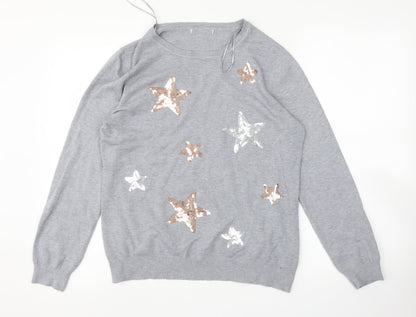 Peacocks Womens Grey   Pullover Sweatshirt Size 14