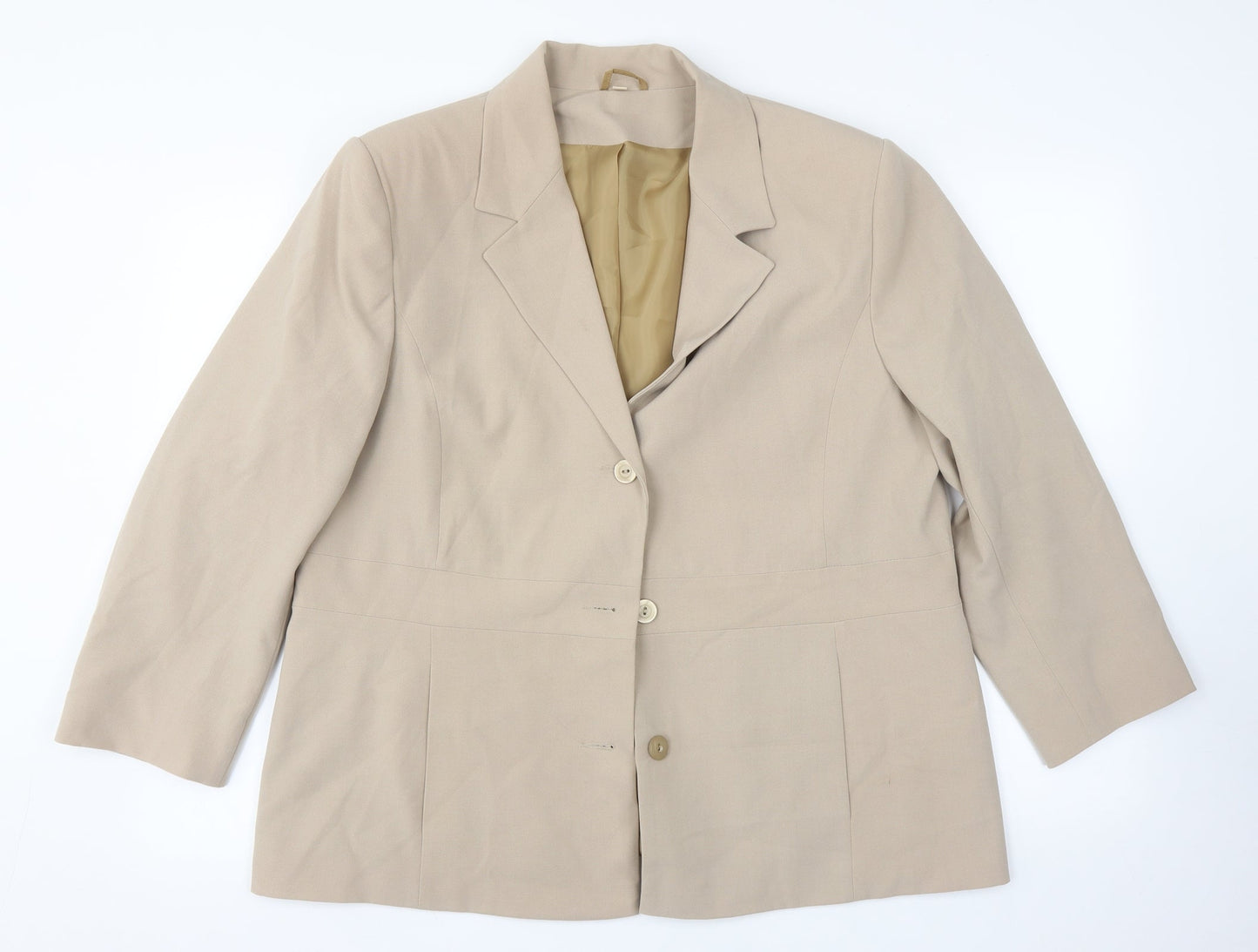 EWM Womens Beige   Jacket Suit Jacket Size 18