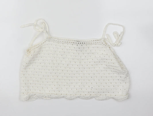 Womens UK Size 12 ASOS White Basic Tank