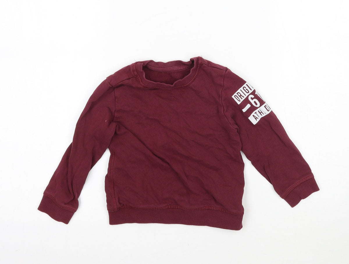 Mothercare Boys Red   Pullover Sweatshirt Size 2-3 Years
