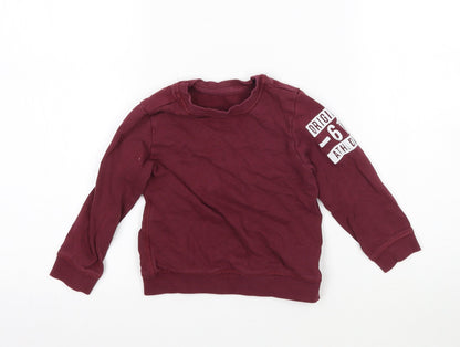Mothercare Boys Red   Pullover Sweatshirt Size 2-3 Years
