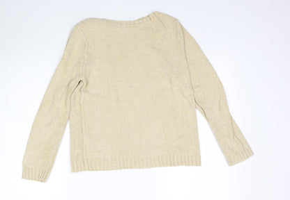 Womens UK Size 12 Marks and Spencer Beige Pullover Jumper