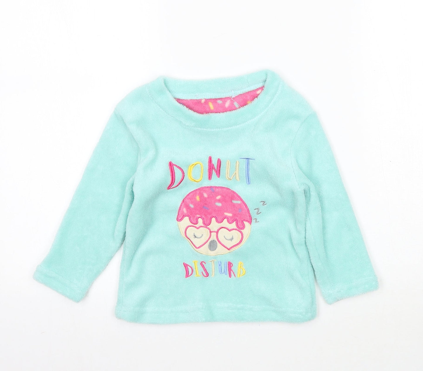 Just like you Girls Grey   Top Pyjama Top Size 2-3 Years  - Fluffy Donut