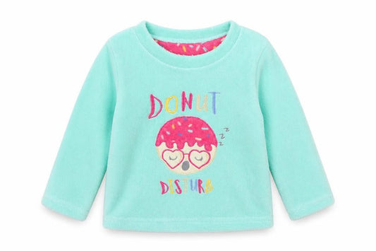 Just like you Girls Grey   Top Pyjama Top Size 2-3 Years  - Fluffy Donut