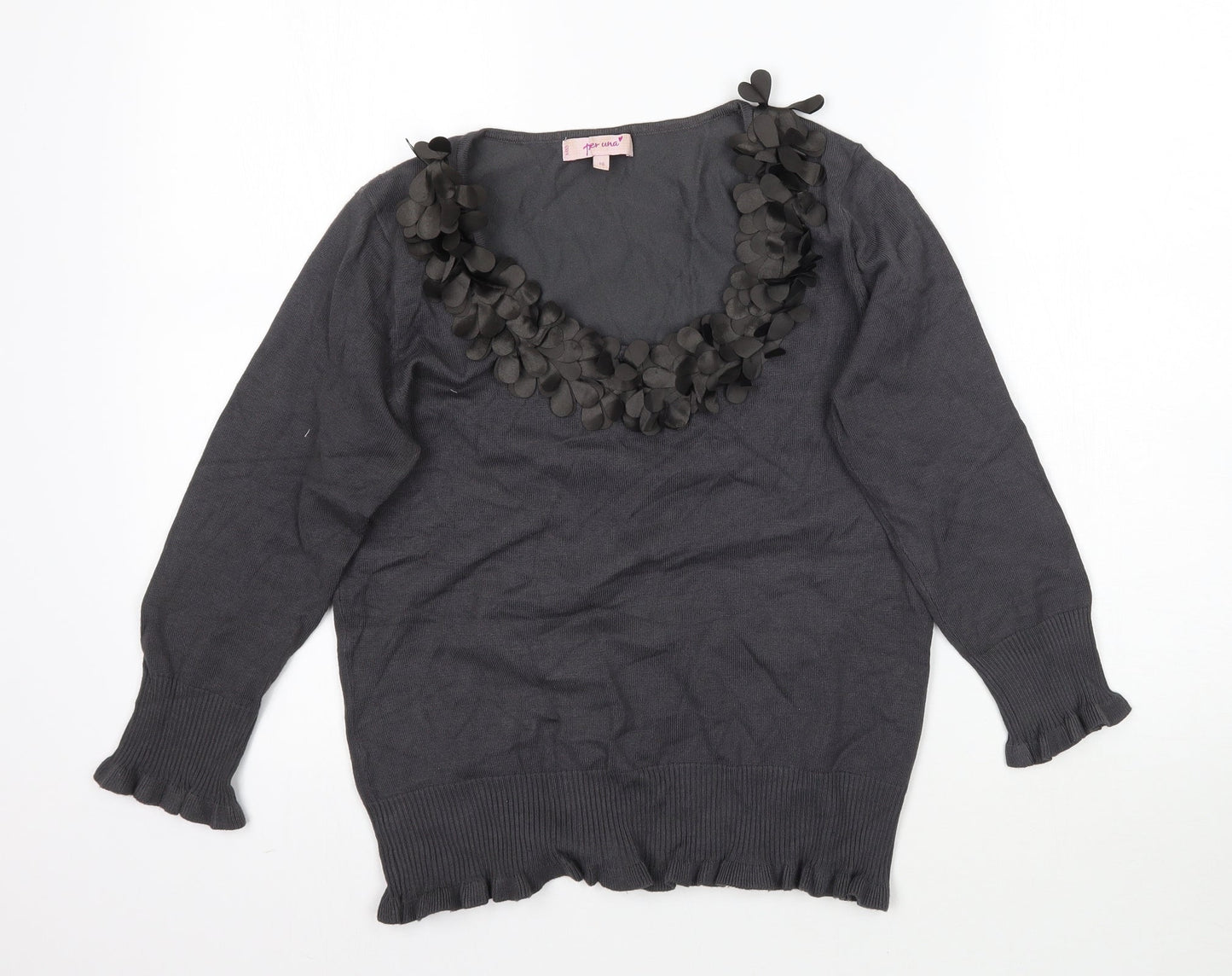 Womens UK Size 10 Marks and Spencer Grey Basic Blouse