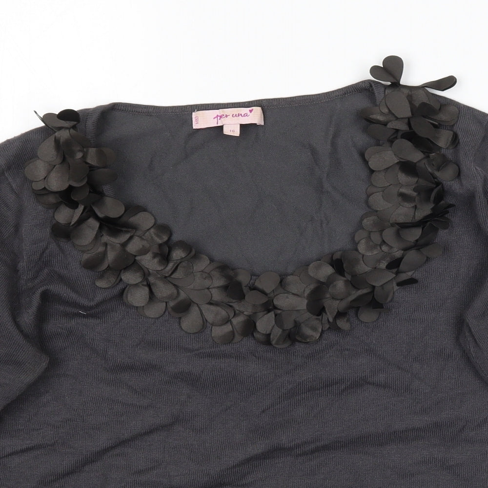 Womens UK Size 10 Marks and Spencer Grey Basic Blouse