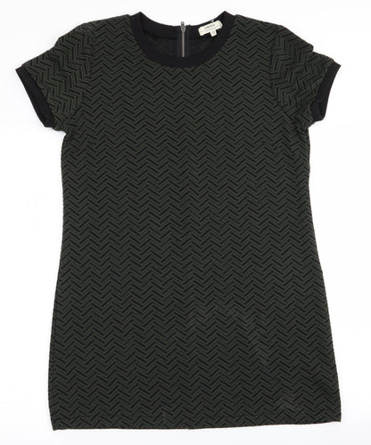 Papaya Womens Green Herringbone  A-Line  Size 12  - Back Zip