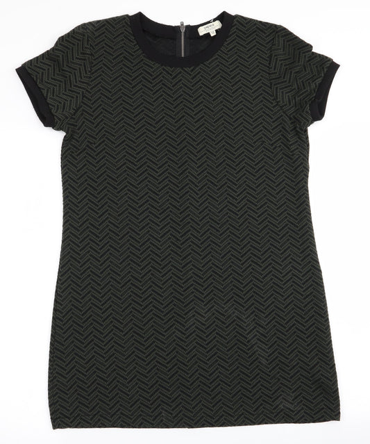 Papaya Womens Green Herringbone  A-Line  Size 12  - Back Zip