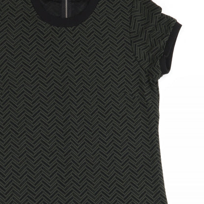 Papaya Womens Green Herringbone  A-Line  Size 12  - Back Zip