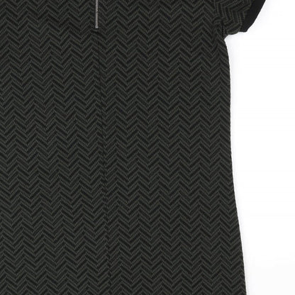 Papaya Womens Green Herringbone  A-Line  Size 12  - Back Zip
