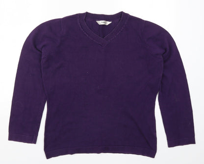 Entropy Womens Purple  Knit Pullover Jumper Size L
