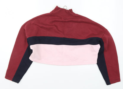 Wednesday's Girl Womens Red Striped  Pullover Sweatshirt Size M  - Pink and Blue